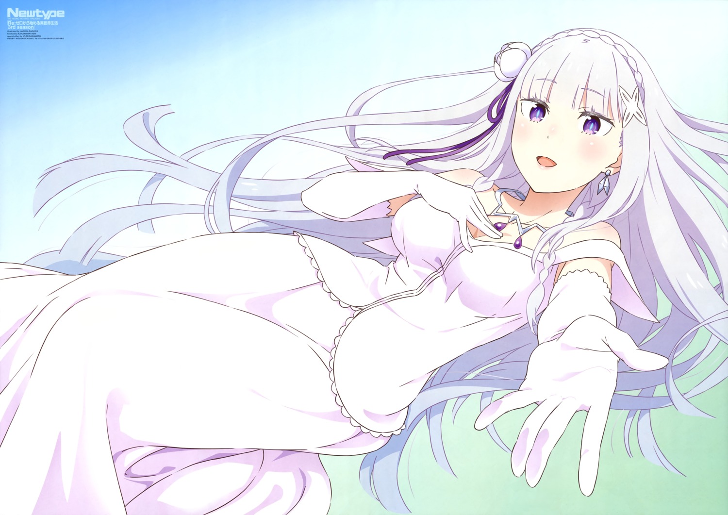 dress emilia_(re_zero) re_zero_kara_hajimeru_isekai_seikatsu sagawa_haruka