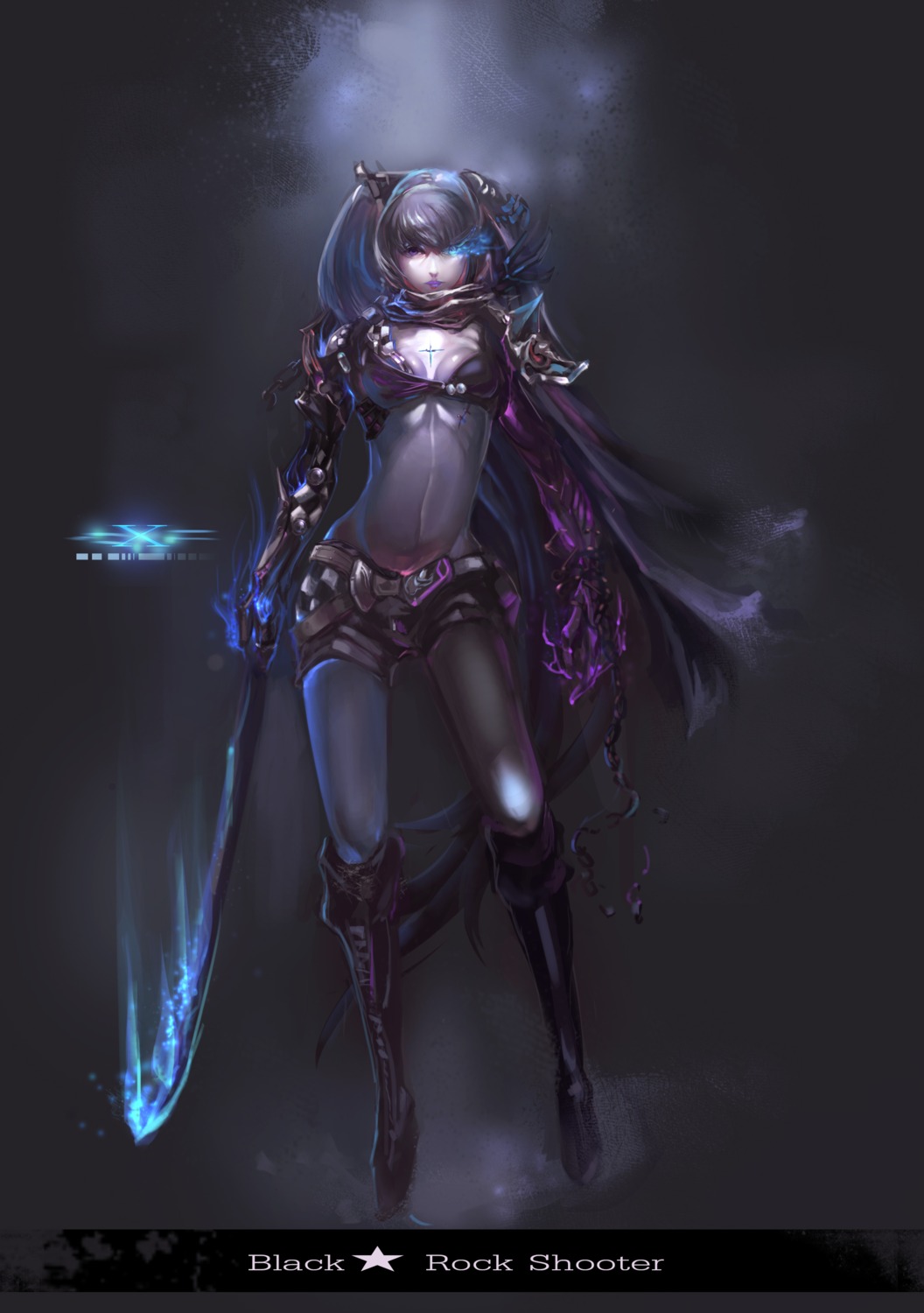 black_rock_shooter black_rock_shooter_(character) saberx sword vocaloid