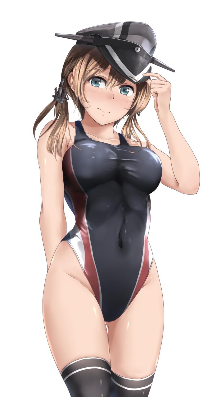 butter_curry kantai_collection prinz_eugen_(kancolle) swimsuits thighhighs