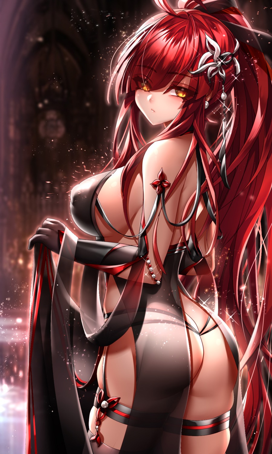 ass been dress elesis elsword erect_nipples garter no_bra pantsu see_through skirt_lift stockings thighhighs thong