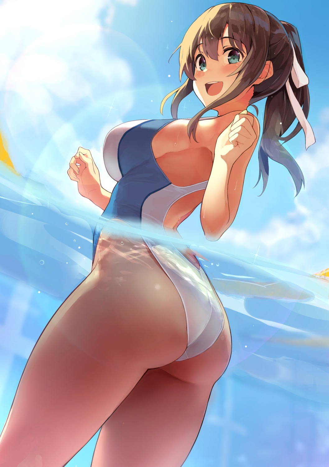 ass kekemotsu swimsuits wet