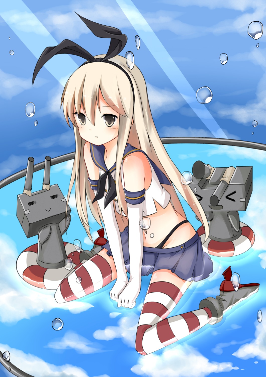 freeze kantai_collection pantsu rensouhou-chan shimakaze_(kancolle) thighhighs