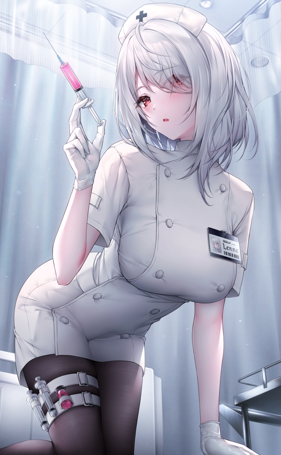 garter lenne_(oyuwari) nurse oyuwari pantyhose