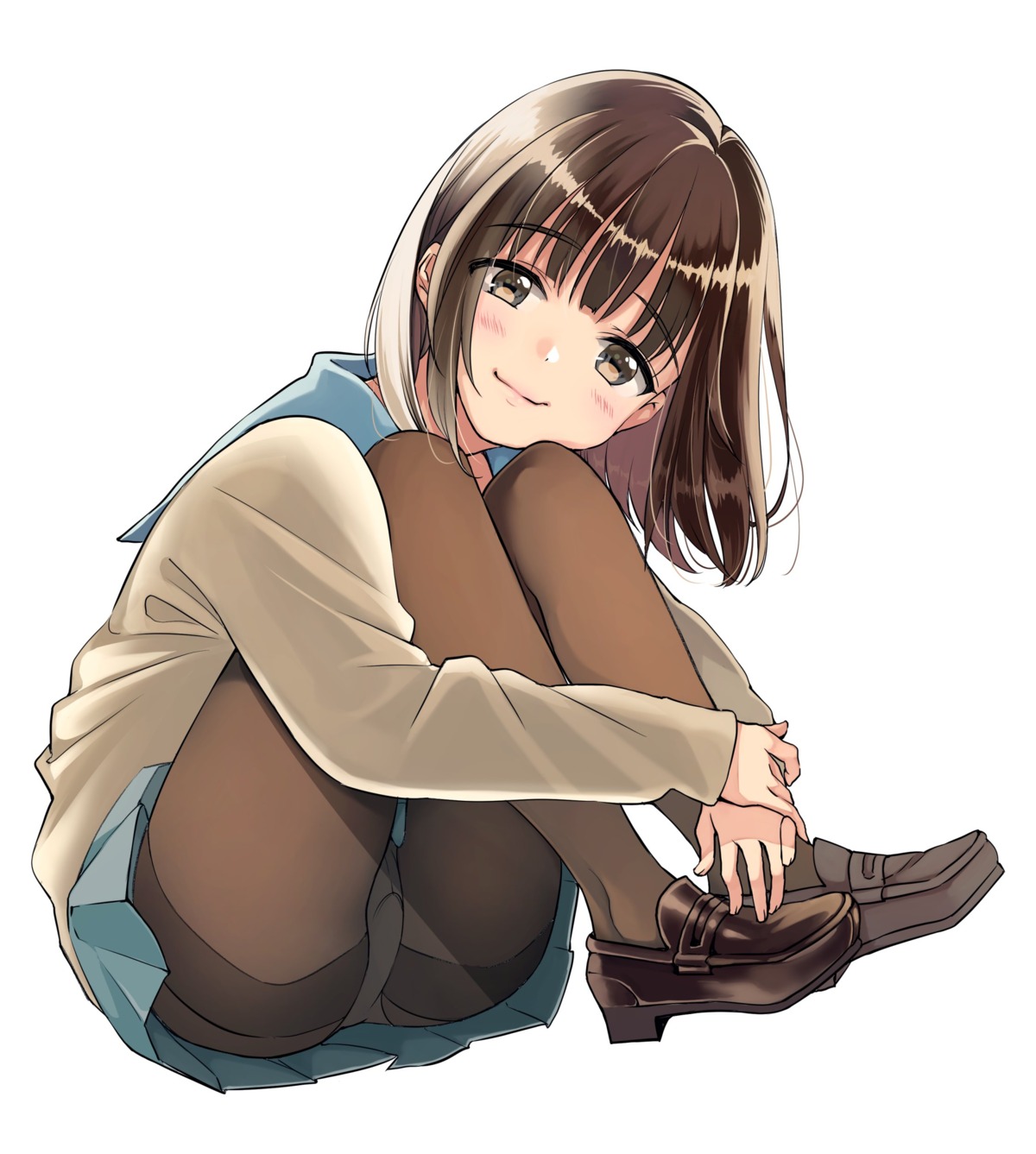 heels matsuzaki_miyuki pantsu pantyhose seifuku sweater