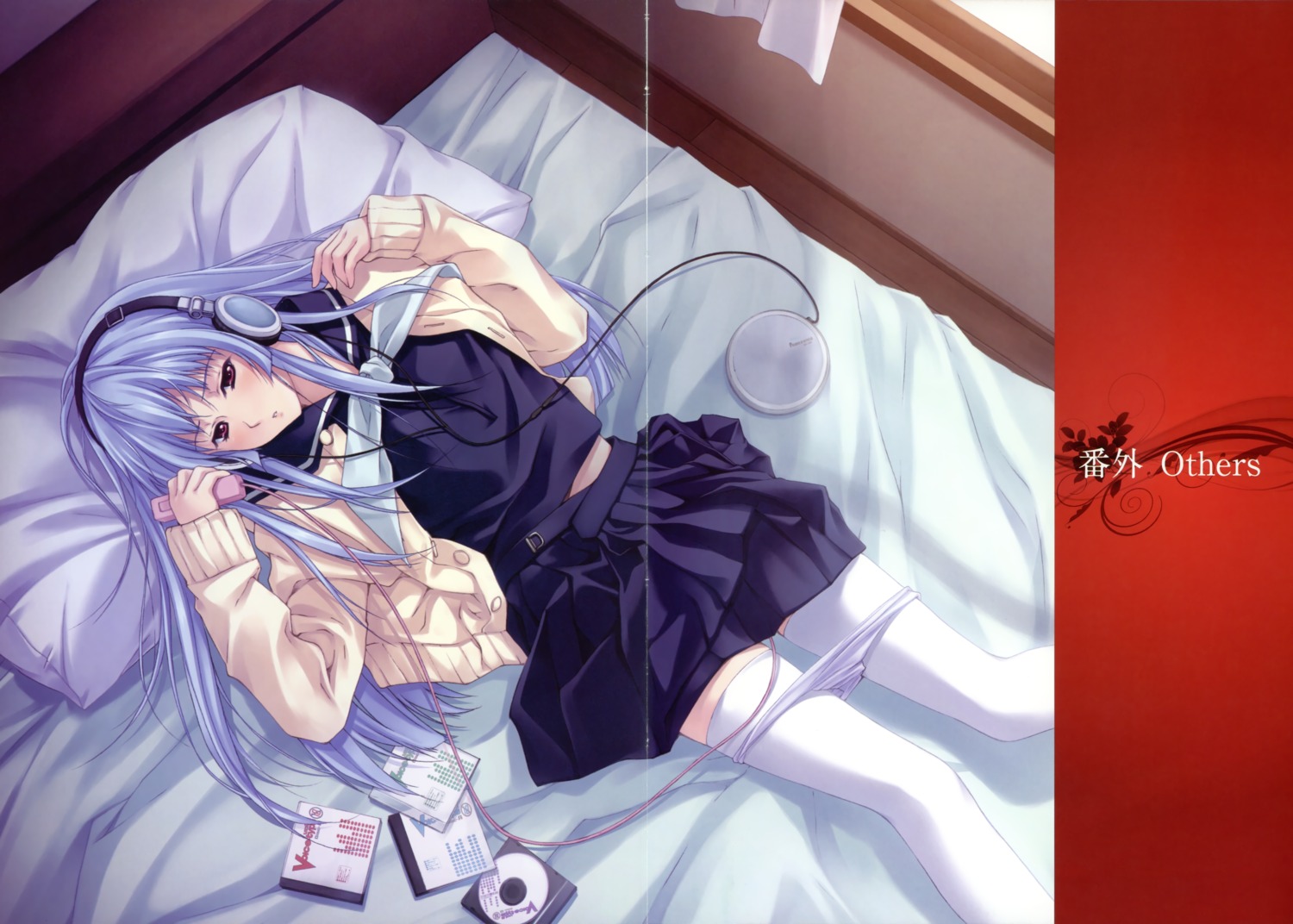 fixme gap headphones panty_pull seifuku sugina_miki thighhighs vibrator