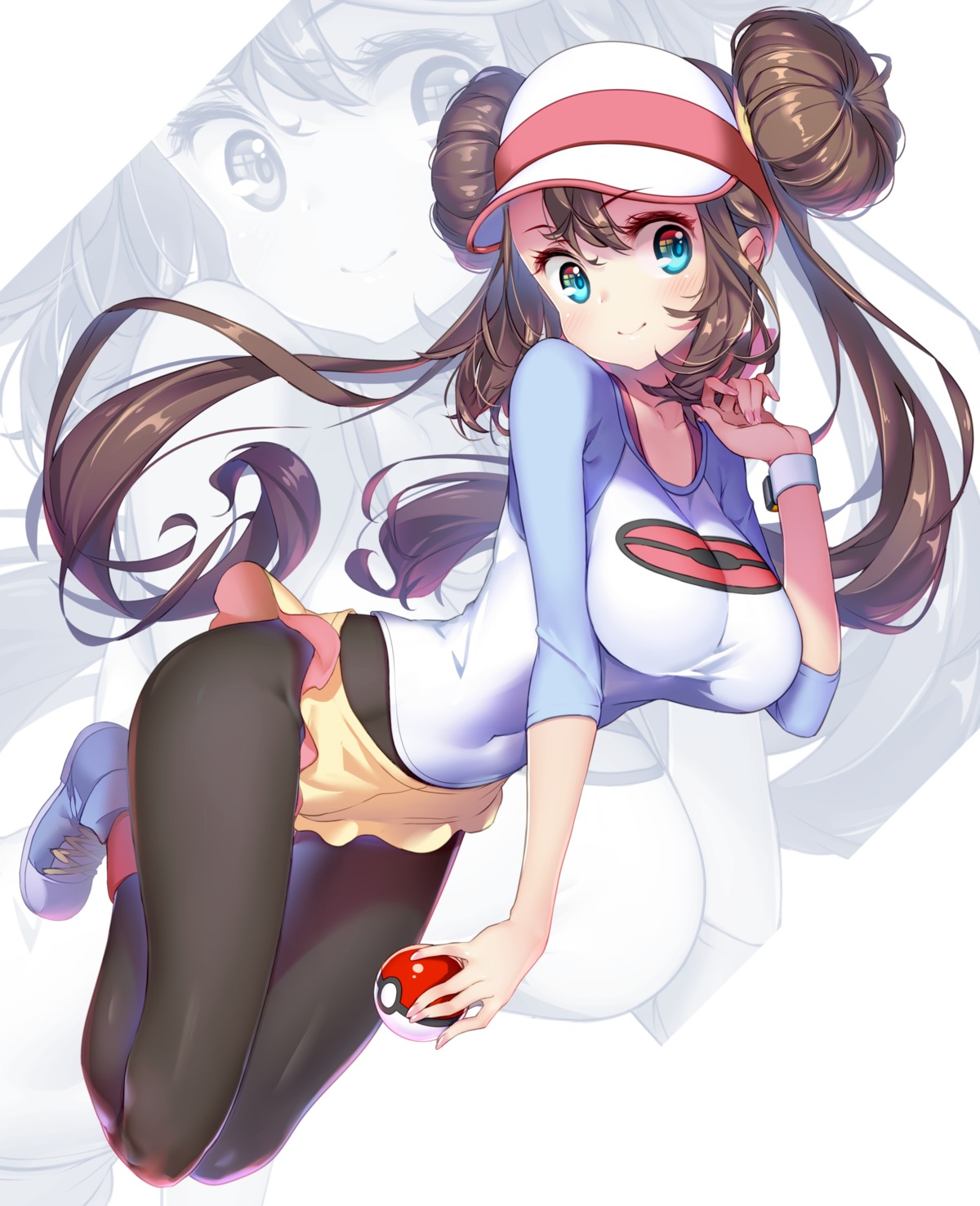 hong_(white_spider) mei_(pokemon) pantyhose pokemon pokemon_b2w2 skirt_lift