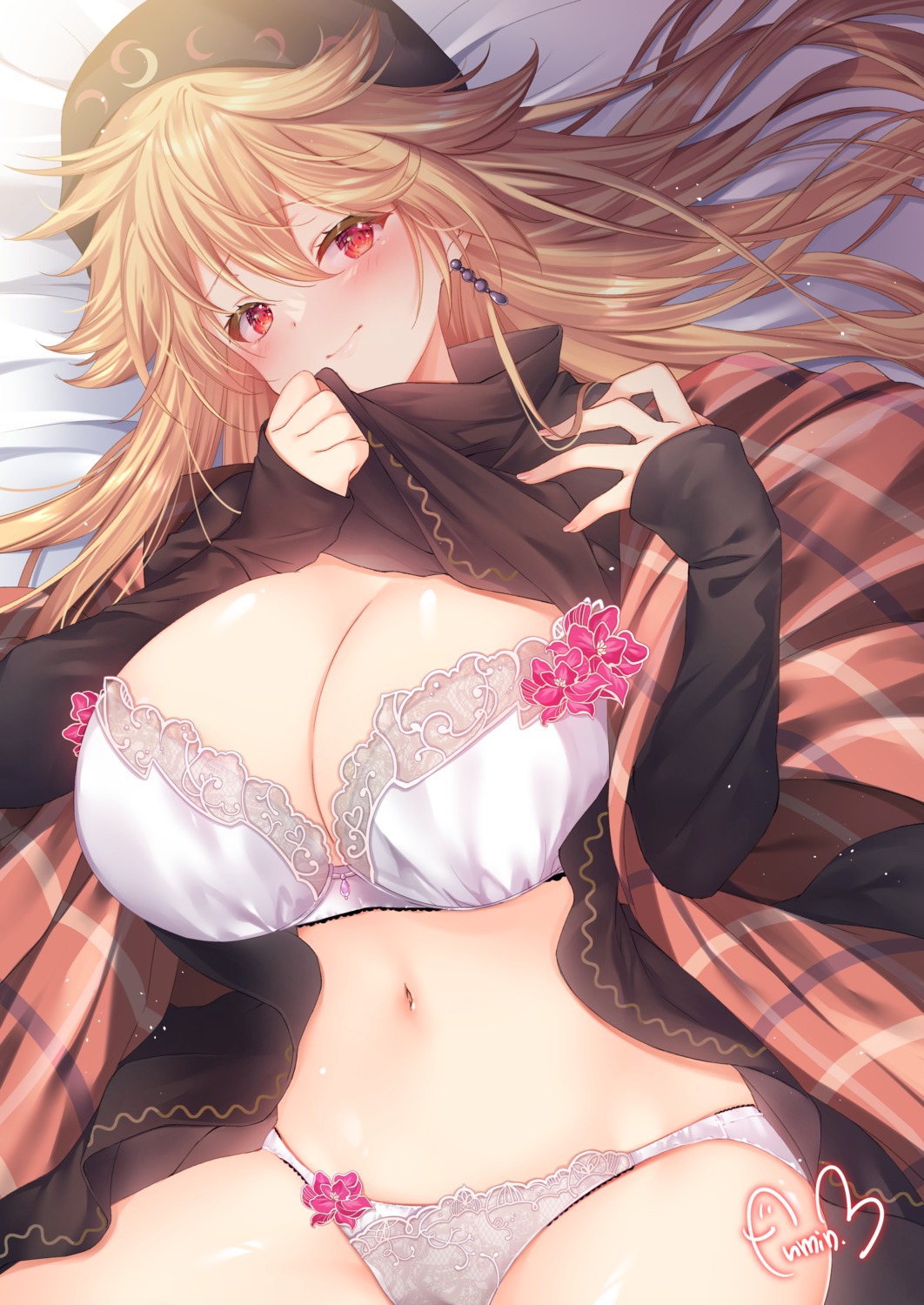 bra dropb junko lingerie pantsu skirt_lift touhou