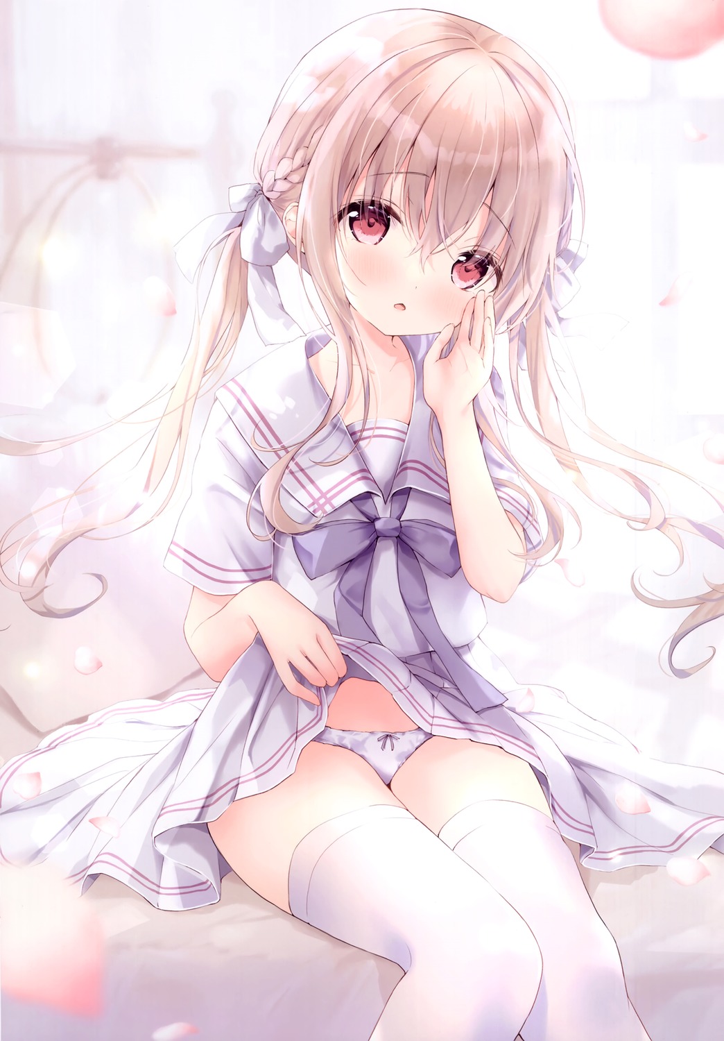 ame_usagi amedama_con loli pantsu seifuku skirt_lift thighhighs