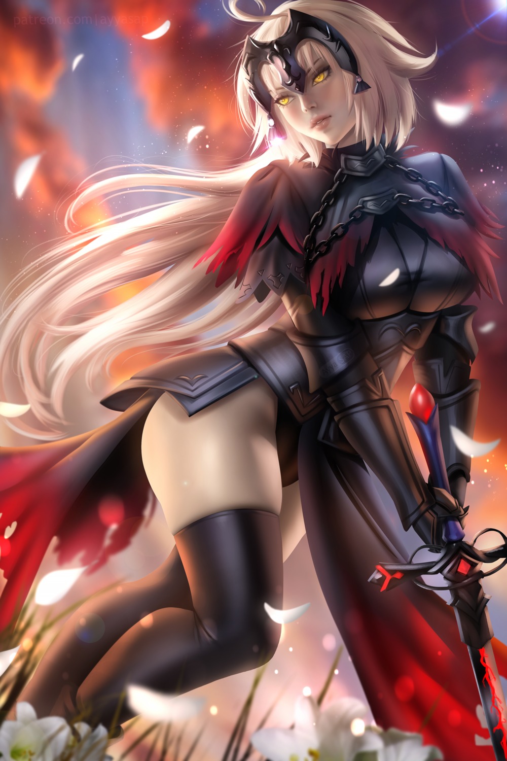 armor ayyasap pantsu sword thighhighs