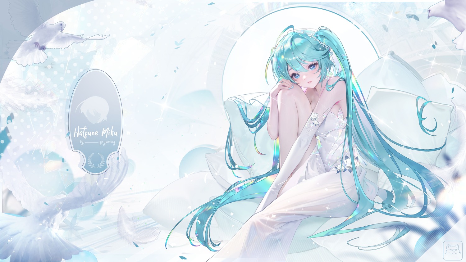 dress hatsune_miku jie_xiaoming no_bra vocaloid