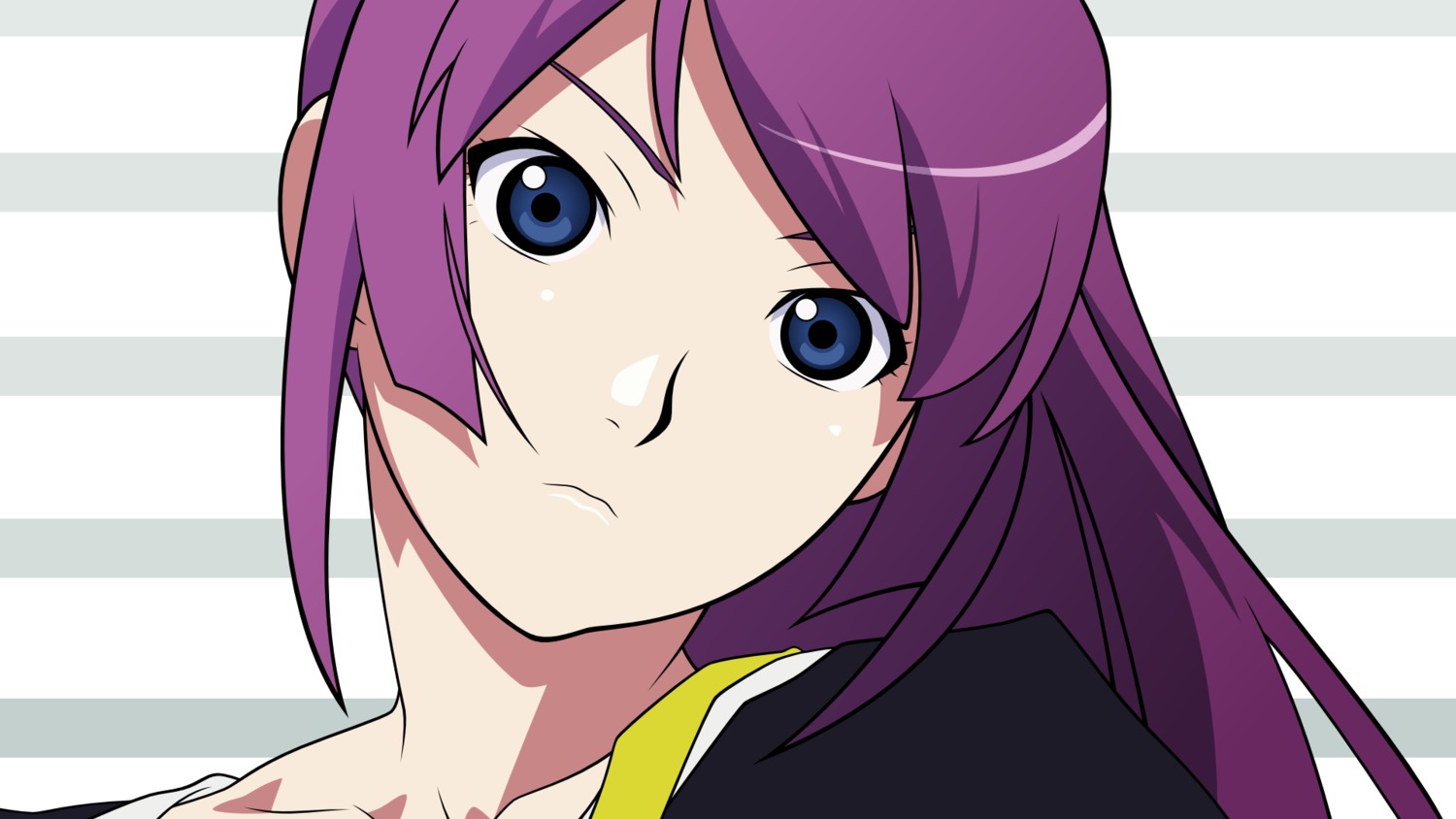 bakemonogatari monogatari_(series) senjougahara_hitagi vector_trace wallpaper