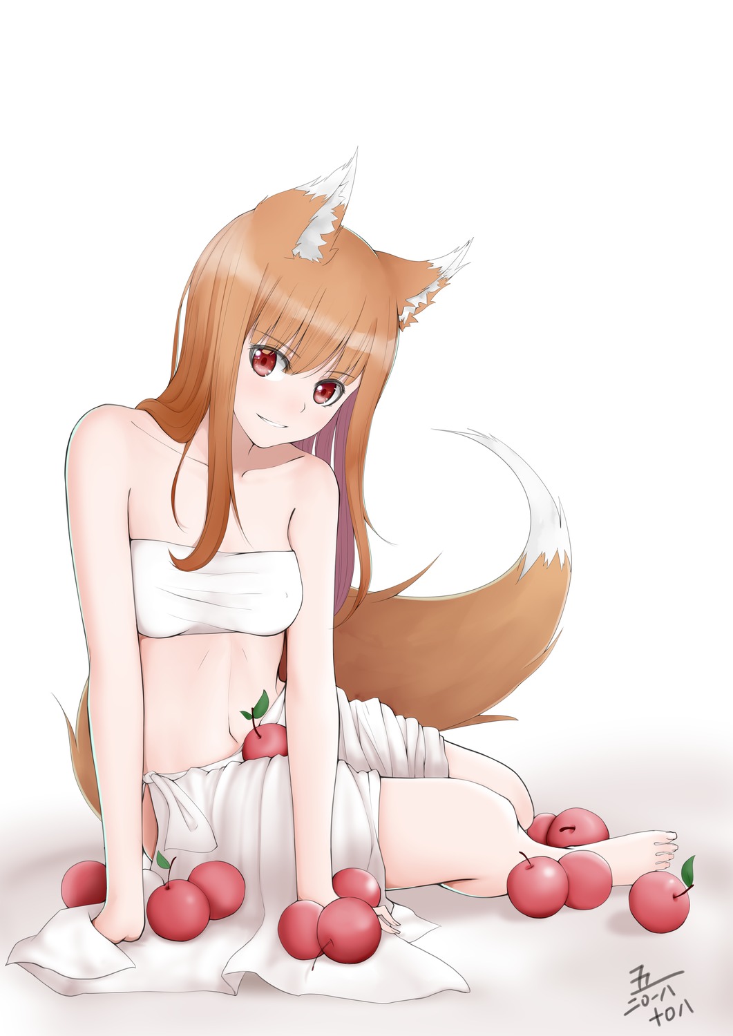 animal_ears holo no_bra spice_and_wolf tagme tail