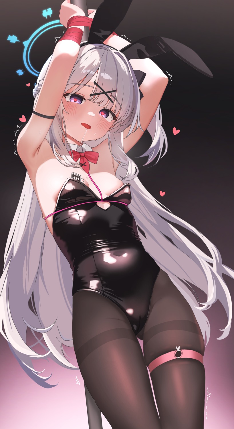 animal_ears blue_archive bondage bunny_ears bunny_girl cameltoe cosplay drawing_flover garter halo hatsune_miku loli no_bra pantyhose rabbit_hole_(vocaloid) tsukiyuki_miyako vocaloid