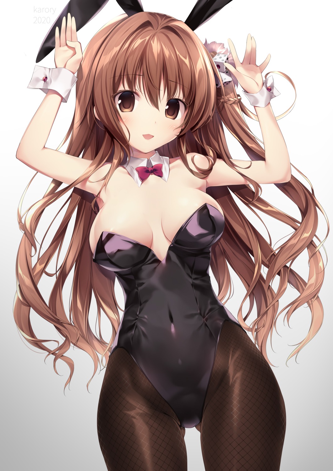 animal_ears aomi_maika bunny_ears bunny_girl fishnets karory no_bra pantyhose