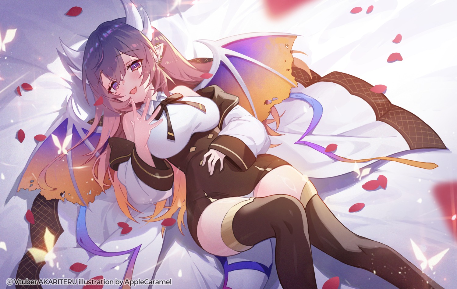 apple_caramel horns pantsu pointy_ears thighhighs wings