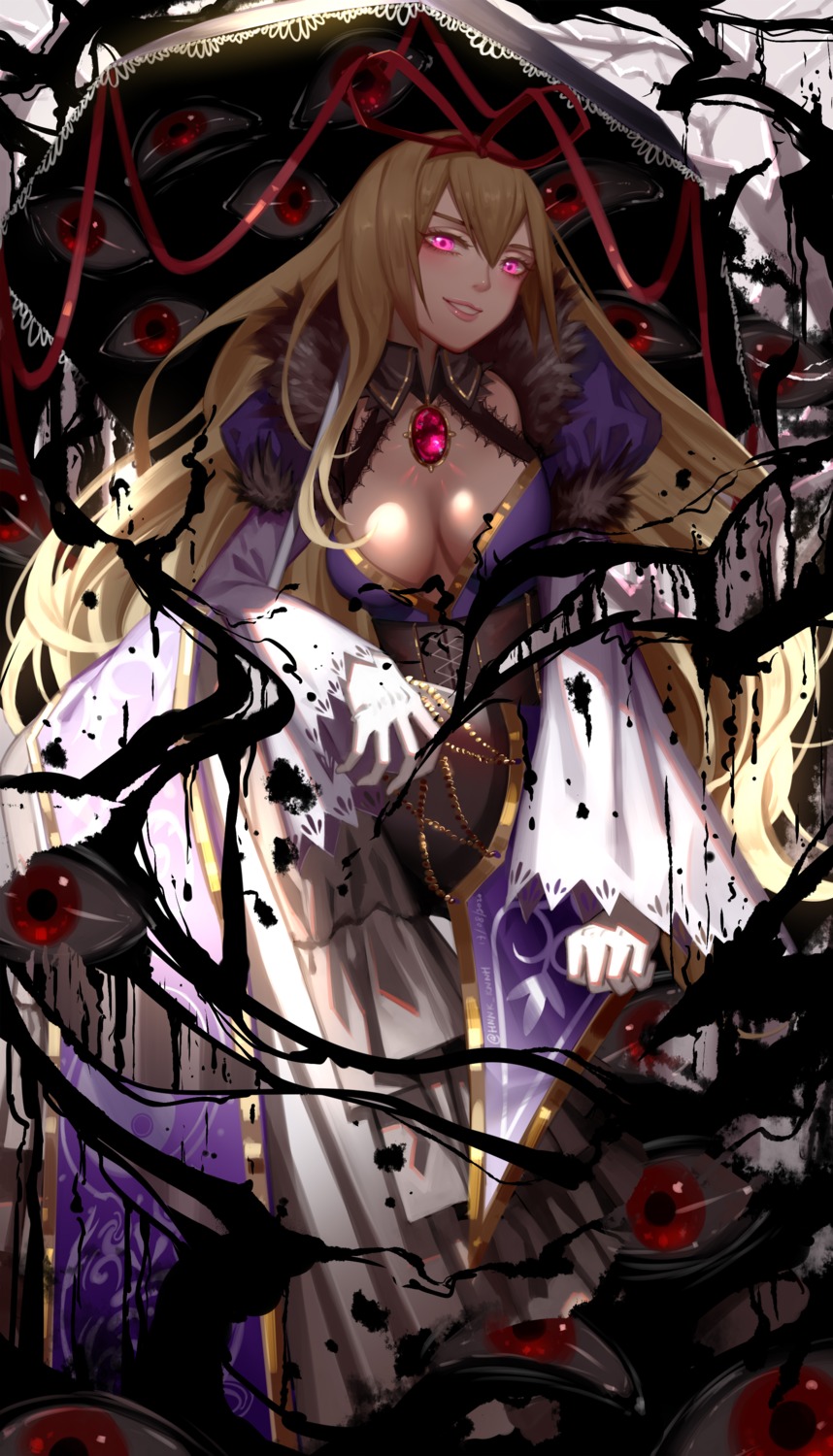 no_bra touhou umbrella yakumo_yukari ze_xia