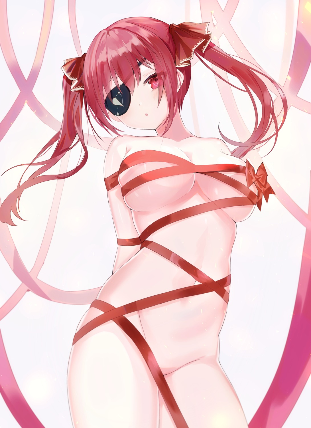 dedeko eyepatch hololive houshou_marine naked_ribbon