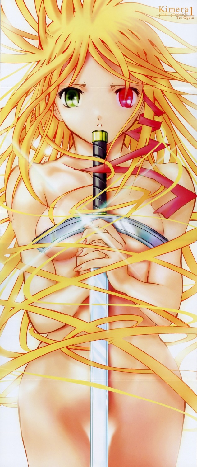 crease heterochromia kimera kimera:_final_chronicle naked ogata_tei stick_poster sword
