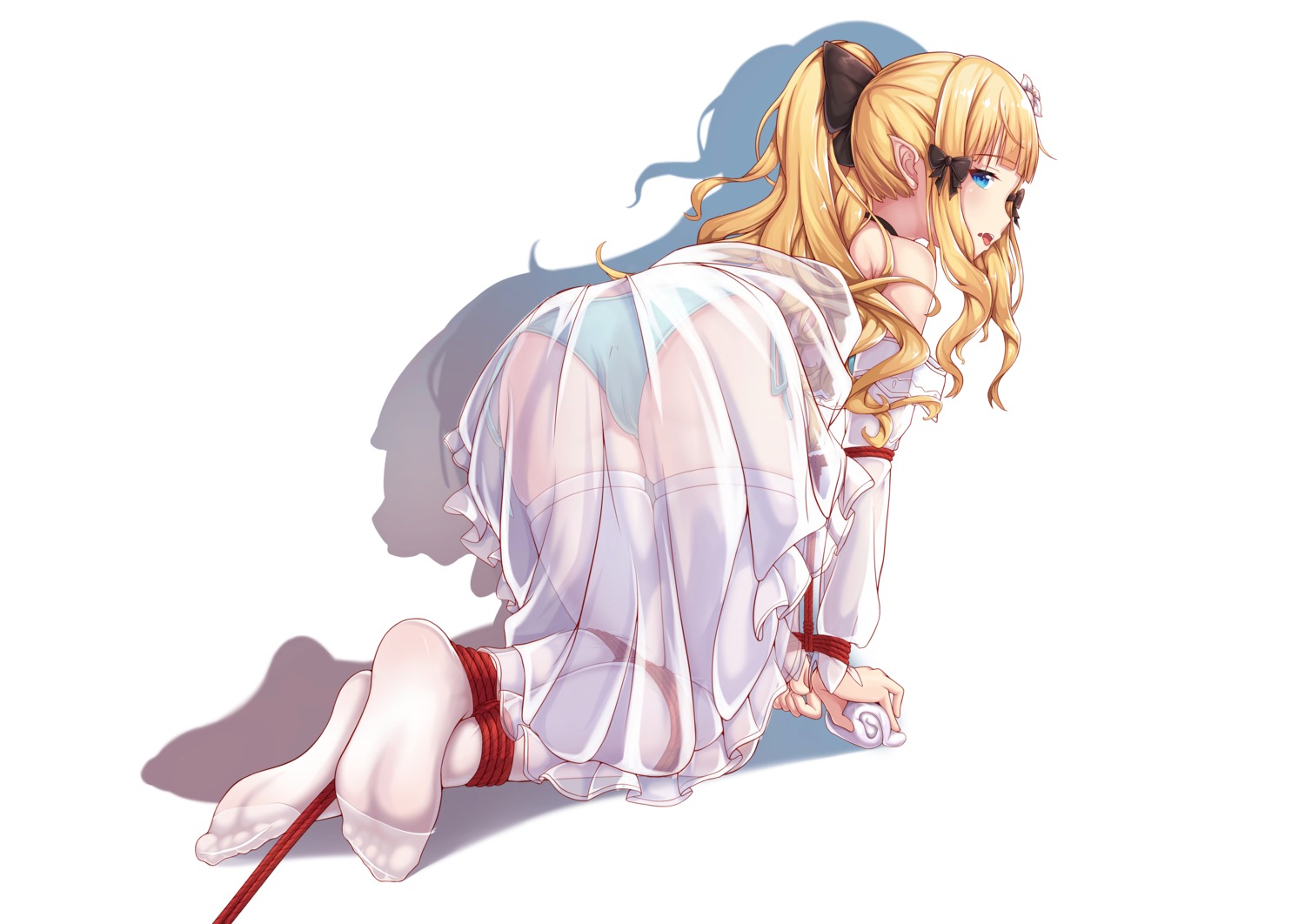 ass bondage cameltoe feet pantsu princess_connect princess_connect!_re:dive sasaki_saren see_through string_panties thighhighs yiduan_zhu