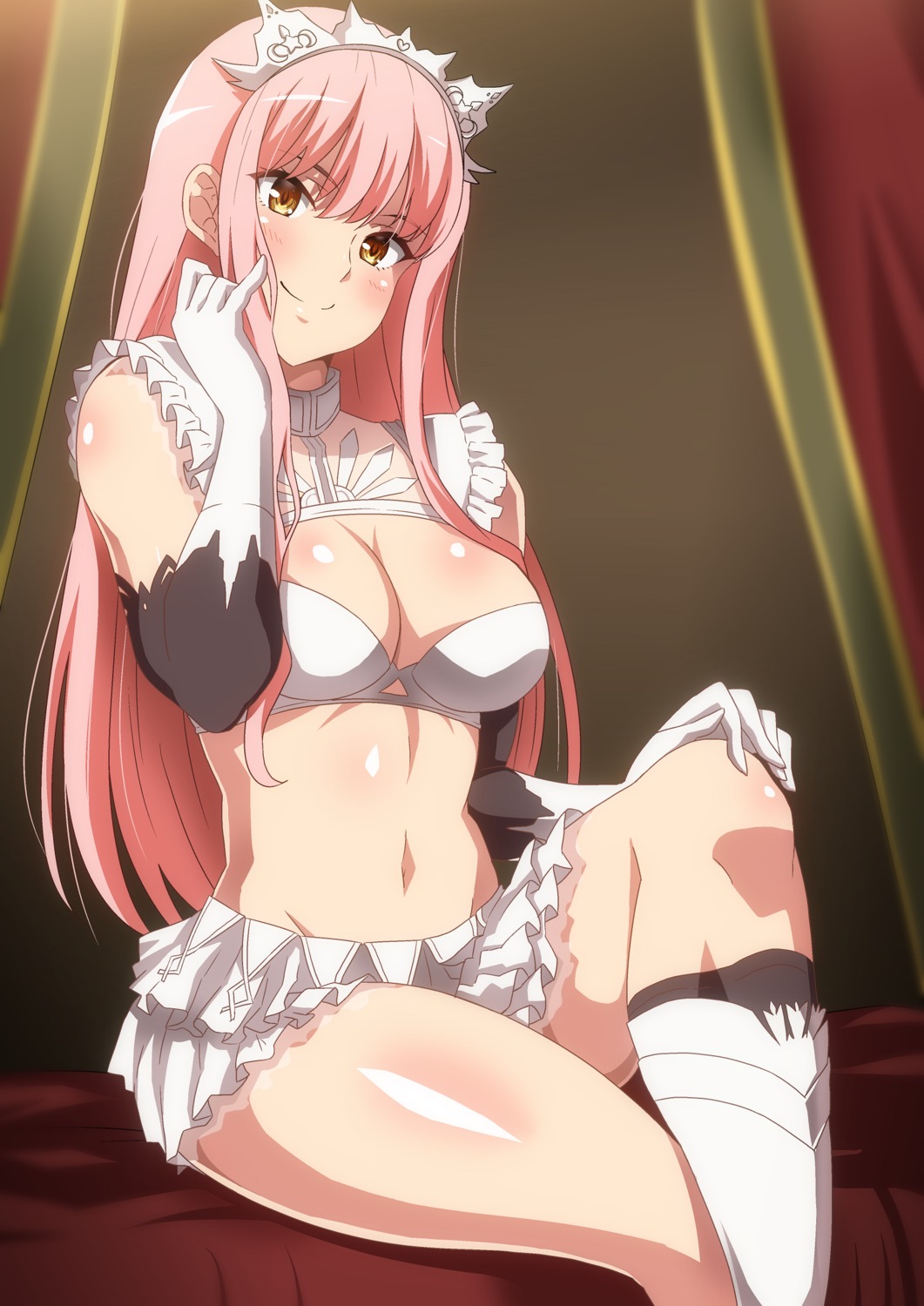 bra cleavage fate/grand_order hara_(harayutaka) medb_(fate/grand_order) skirt_lift