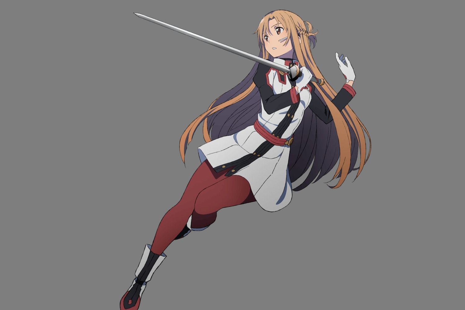 adachi_shingo asuna_(sword_art_online) pantyhose sword sword_art_online sword_art_online_ordinal_scale transparent_png