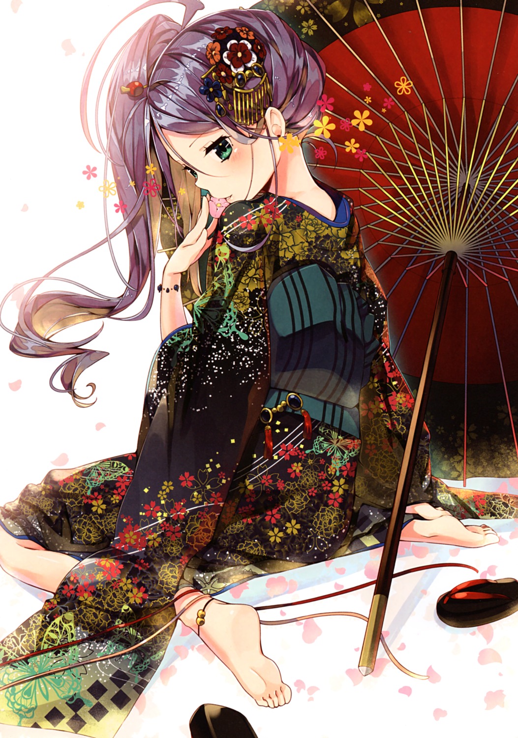 kimono sakuragi_ren sakuranoiro umbrella