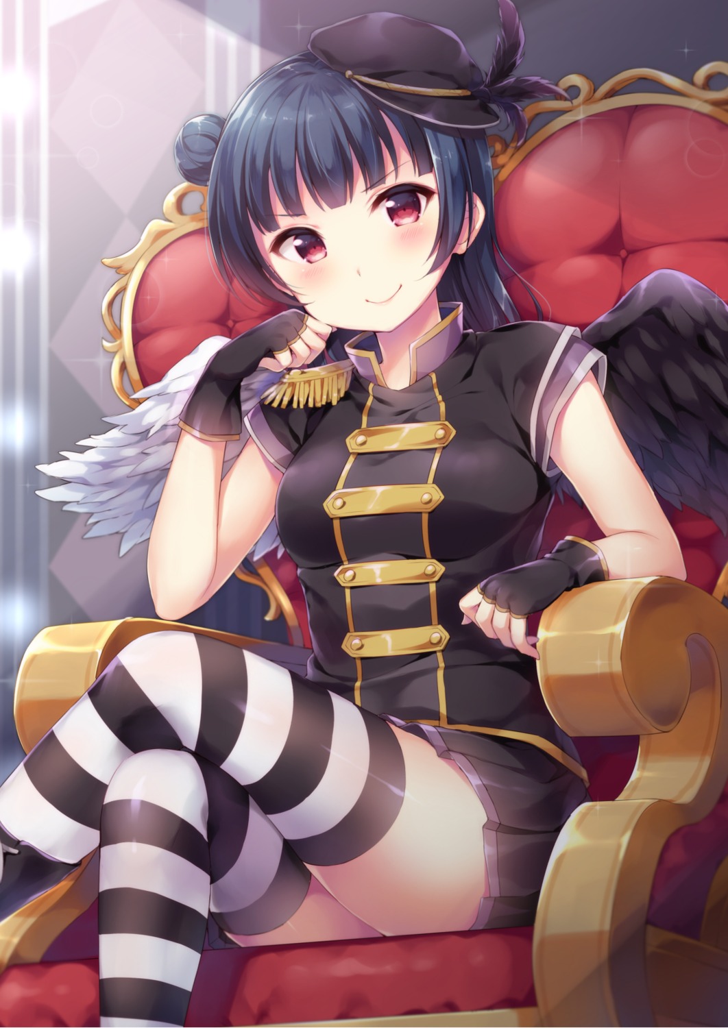 hazuki_(sutasuta) love_live!_sunshine!! thighhighs tsushima_yoshiko wings