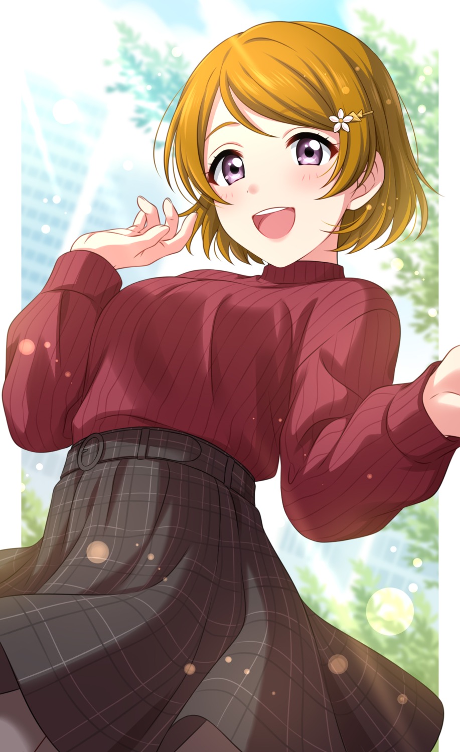 koizumi_hanayo love_live! sekina skirt_lift sweater