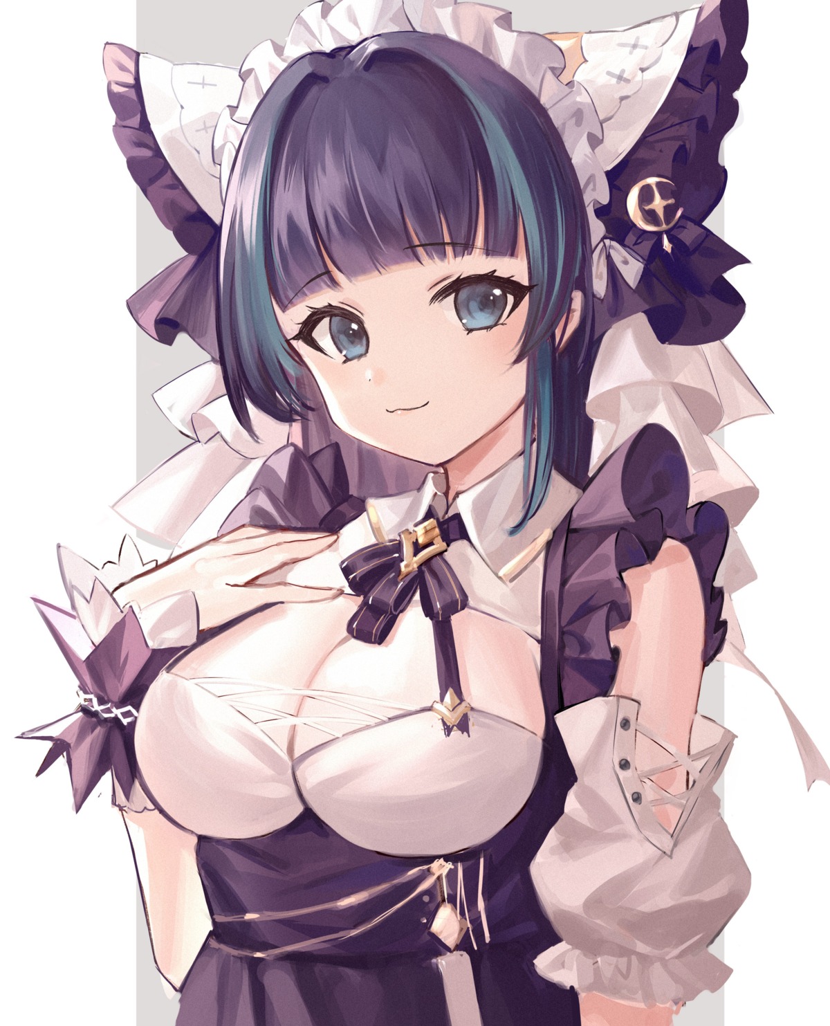 azur_lane cheshire_(azur_lane) maid meshi-dan no_bra