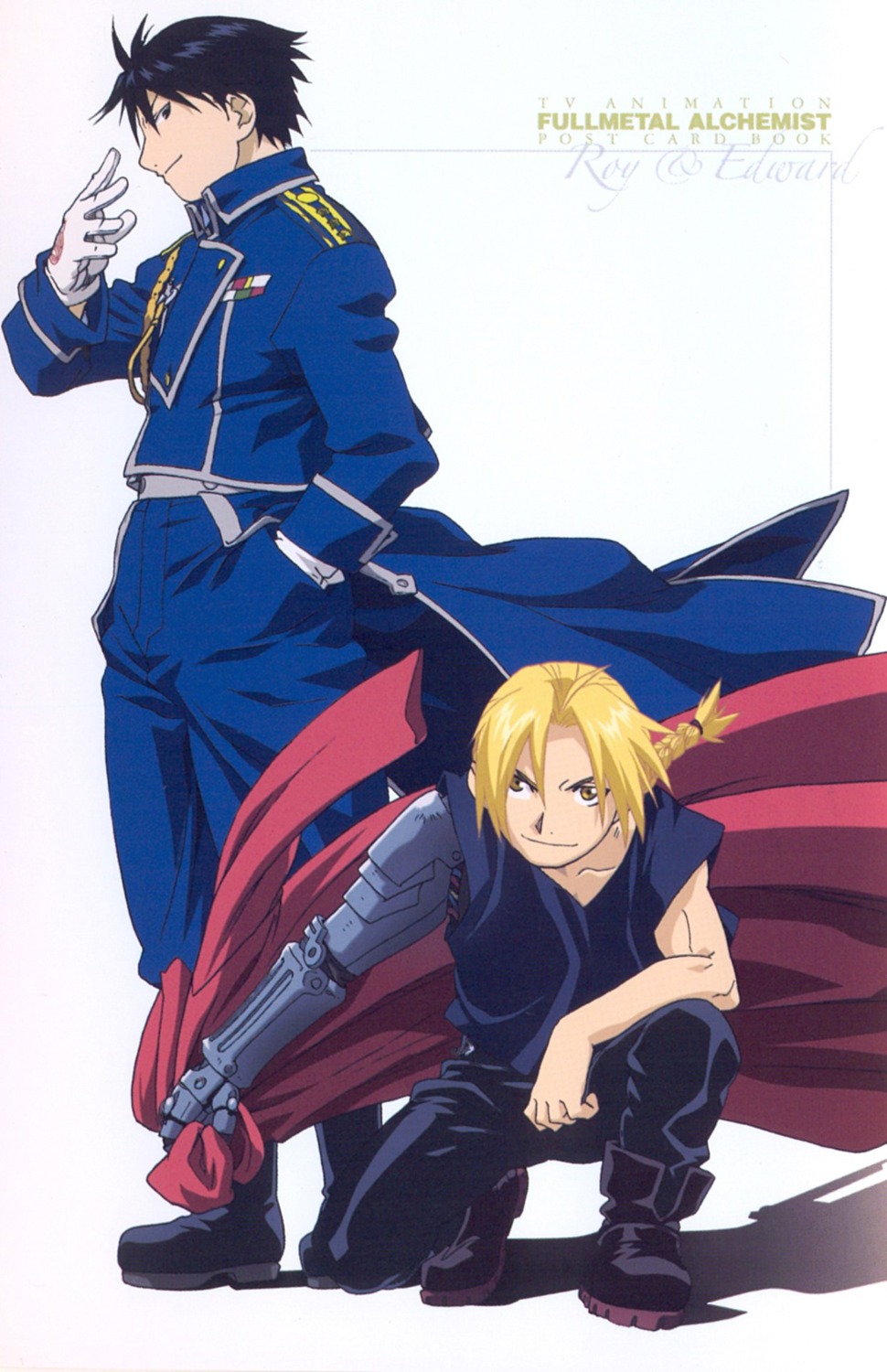 edward_elric fullmetal_alchemist male roy_mustang scanning_artifacts