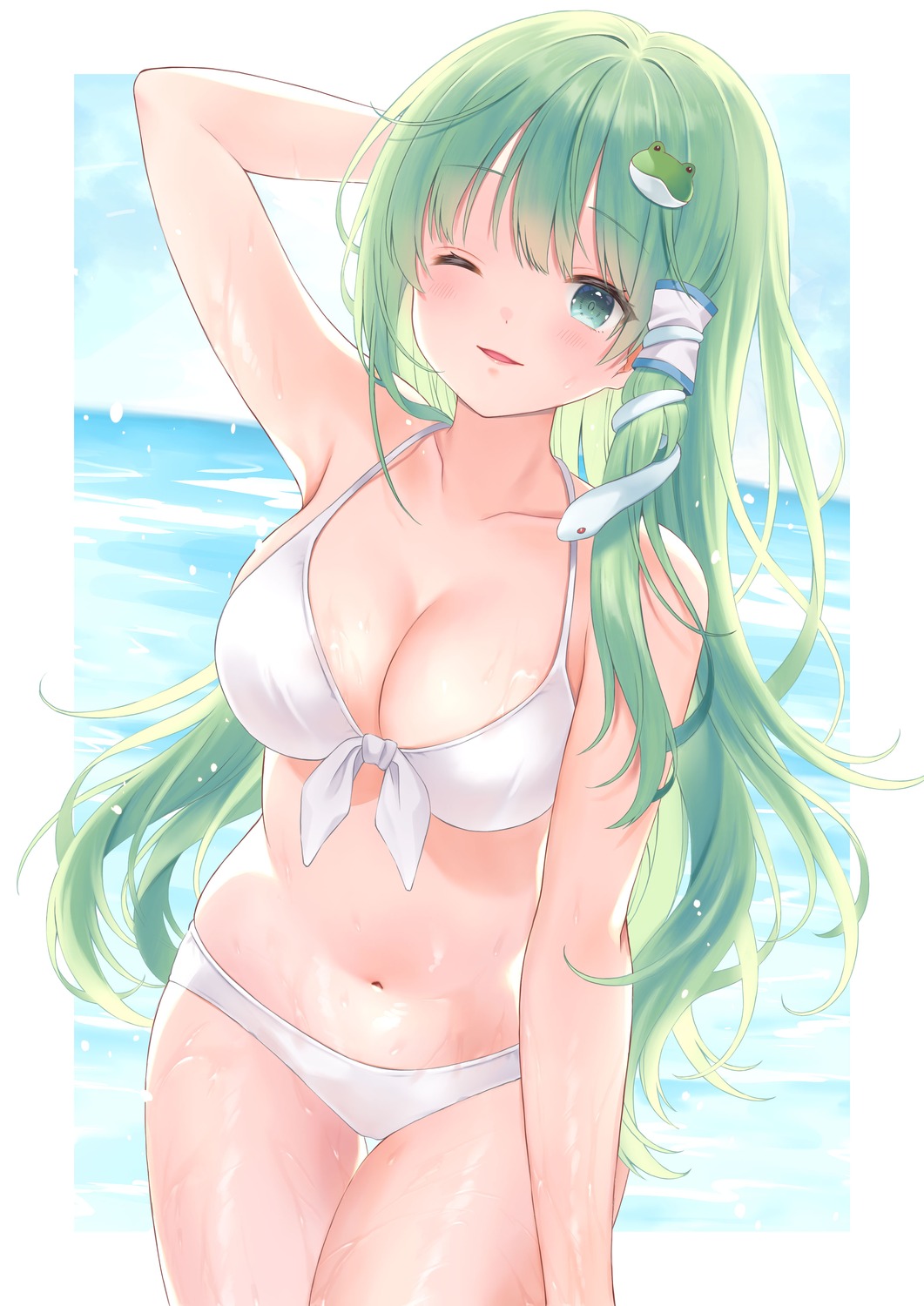 bikini kochiya_sanae swimsuits touhou y_na1211