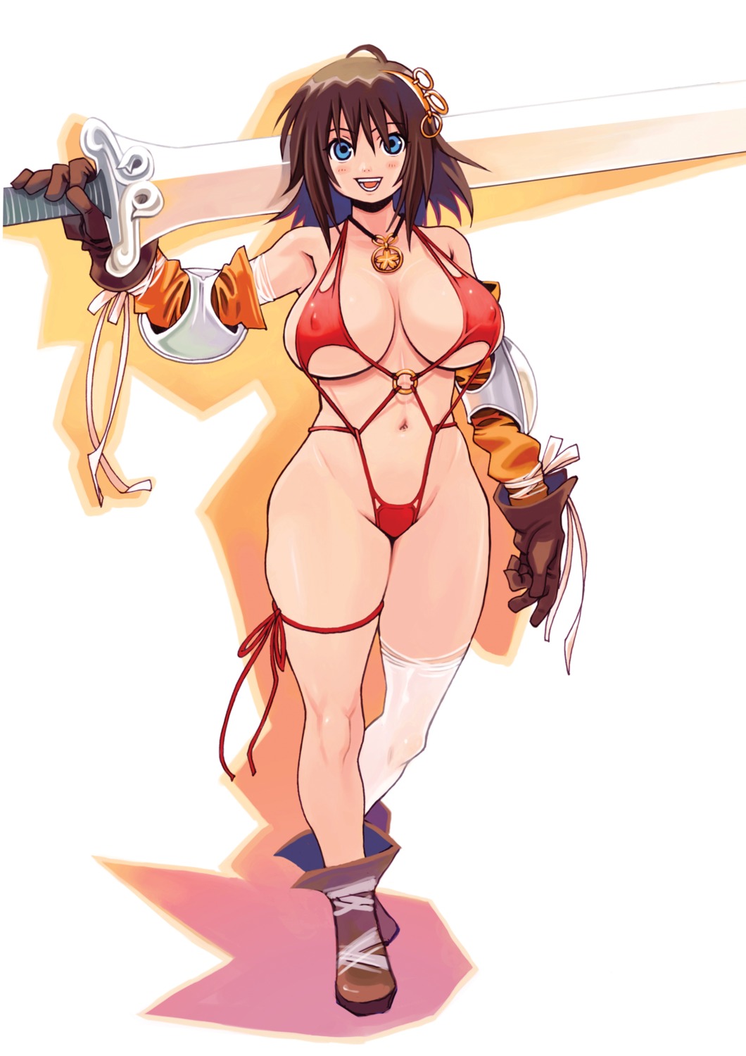 erect_nipples nomura_ryouji swimsuits sword