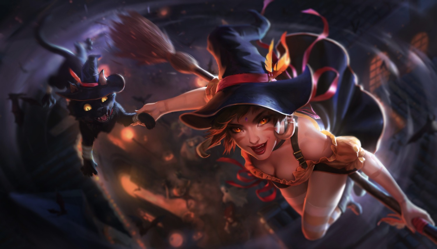 cleavage league_of_legends neko tagme thighhighs witch