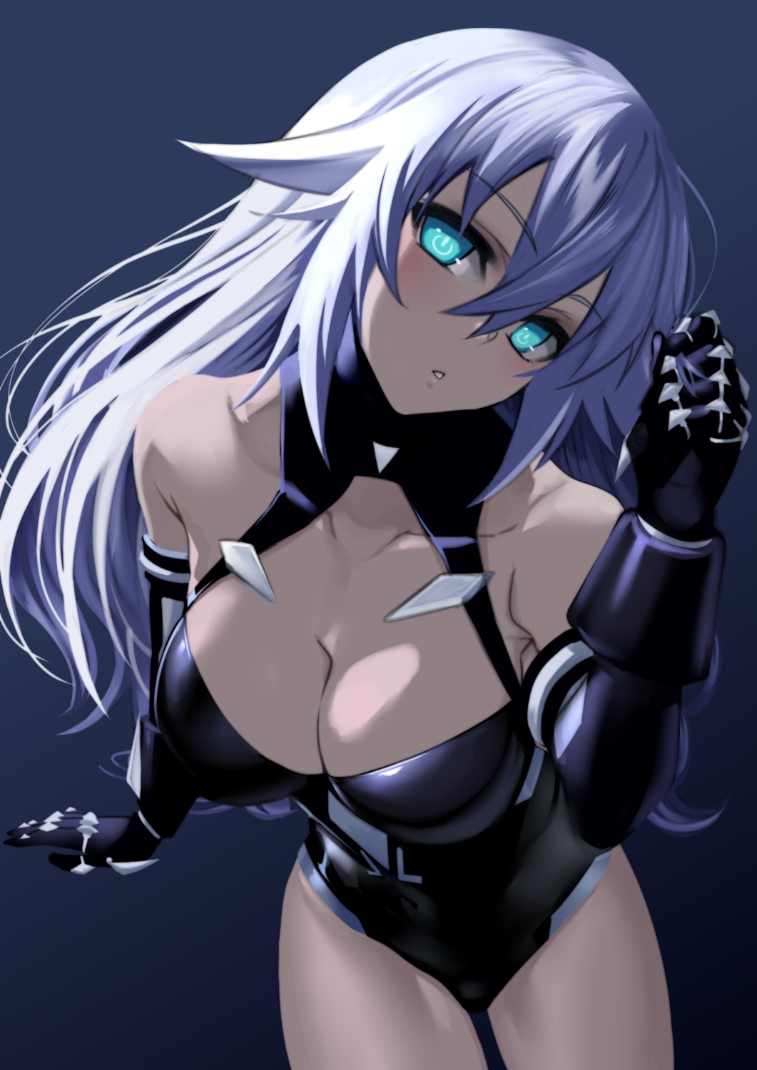 black_heart bodysuit choujigen_game_neptune cleavage nyamota_(noraneko_koubou)