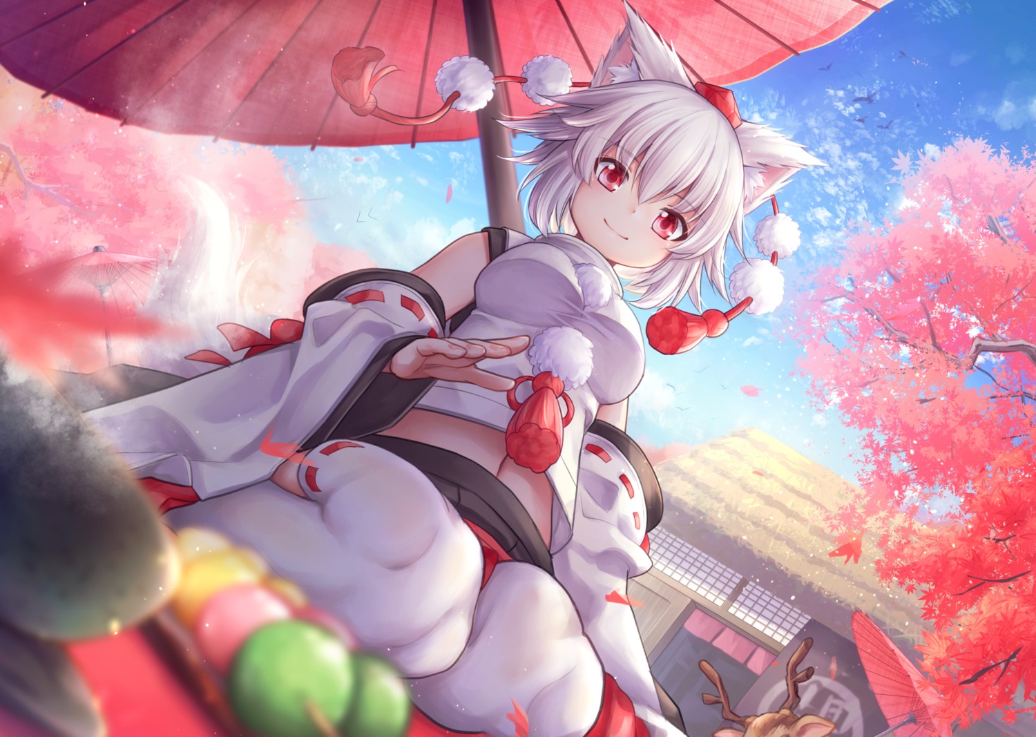 animal_ears inubashiri_momiji naru_din thighhighs touhou