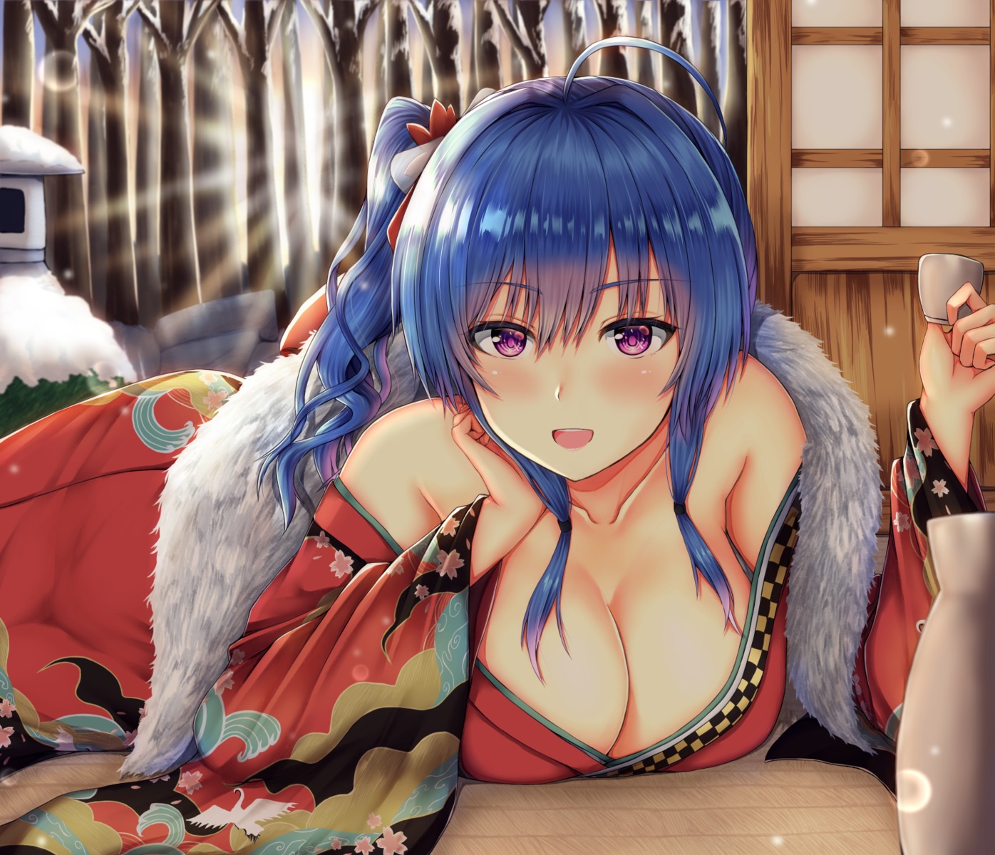 azur_lane buran kimono no_bra open_shirt st._louis_(azur_lane)