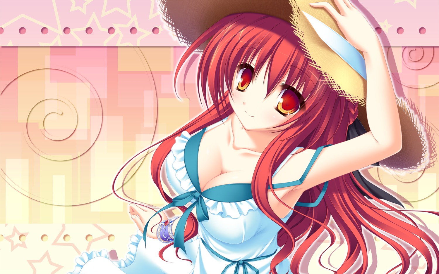 77 cleavage dress karen_lux_victoria mikagami_mamizu summer_dress wallpaper whirlpool