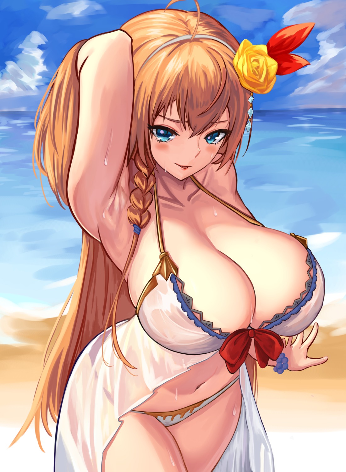 bikini loooyd pecorine princess_connect princess_connect!_re:dive see_through swimsuits wet wet_clothes