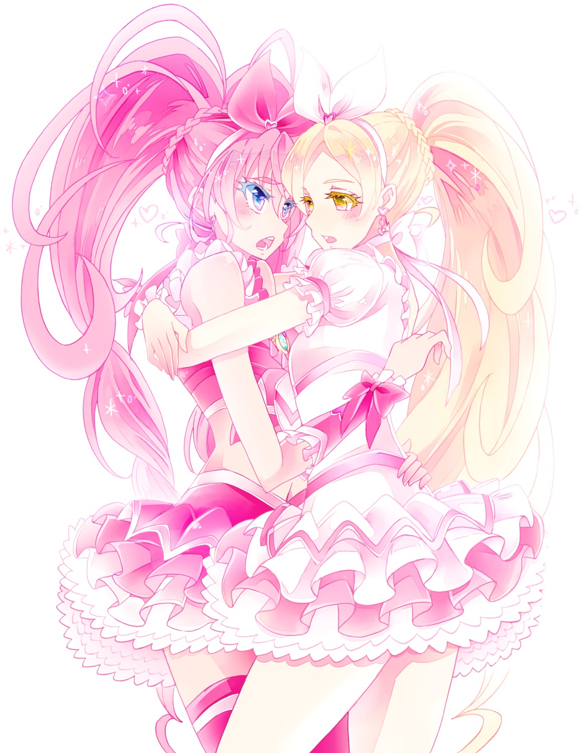 eunos houjou_hibiki minamino_kanade pretty_cure suite_pretty_cure thighhighs yuri yuucho