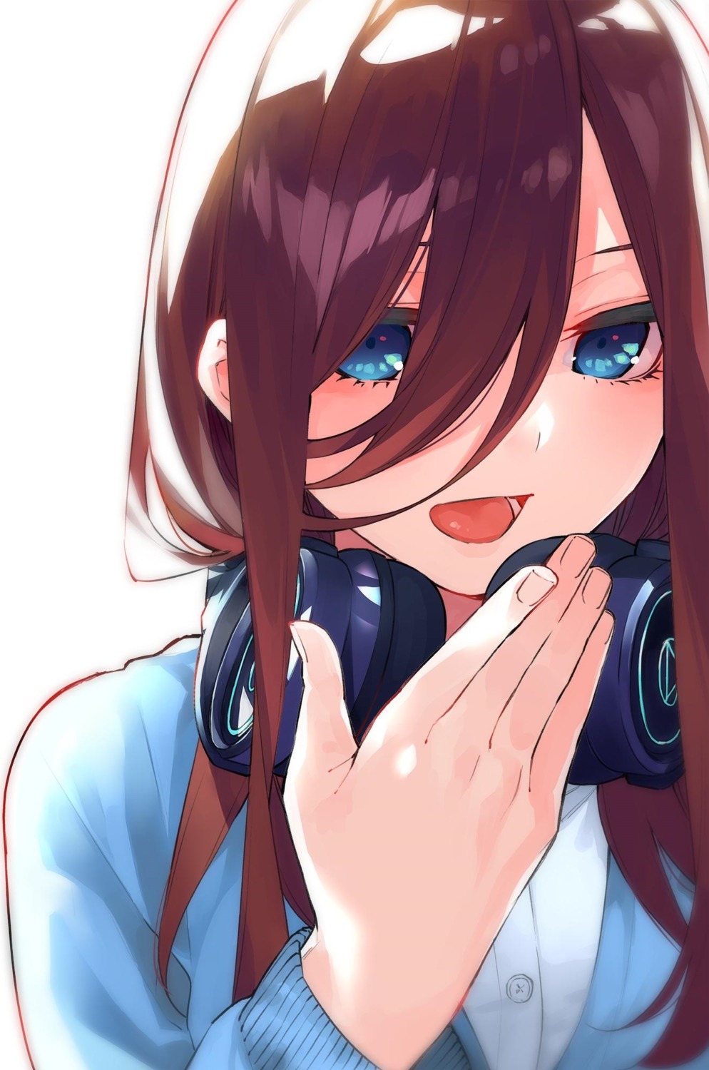 5-toubun_no_hanayome haruba_negi headphones nakano_miku seifuku sweater