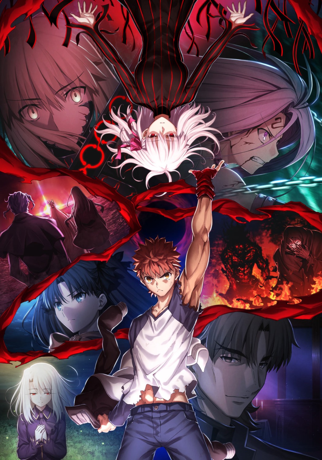 assassin_(fsn) berserker blood dark_sakura dress emiya_shirou fate/stay_night fate/stay_night_heaven's_feel illyasviel_von_einzbern matou_sakura rider saber saber_alter sudou_tomonori tattoo toosaka_rin torn_clothes