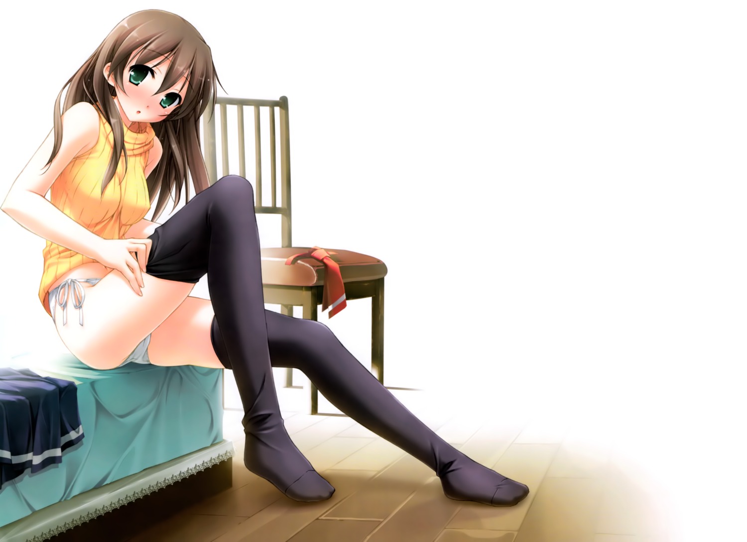 itou_hinako kantoku natsu_no_ame overfiltered pantsu string_panties thighhighs undressing