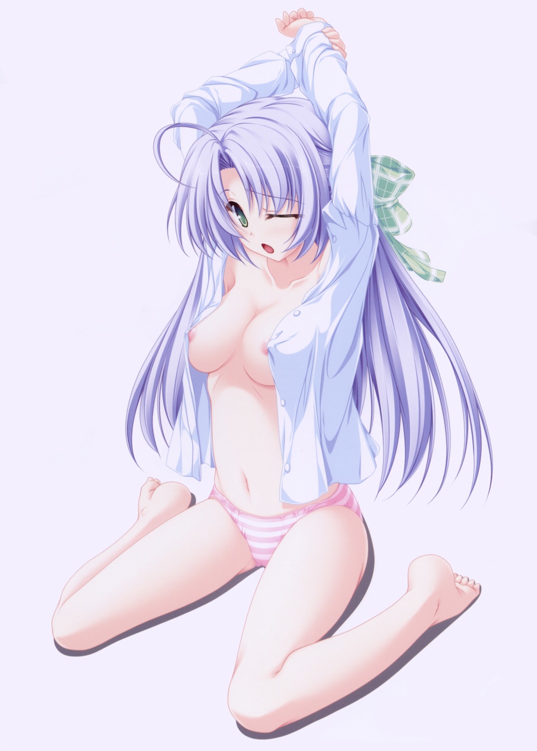 alicia_infans breasts dress_shirt magus_tale nipples no_bra open_shirt pantsu shimapan tenmaso