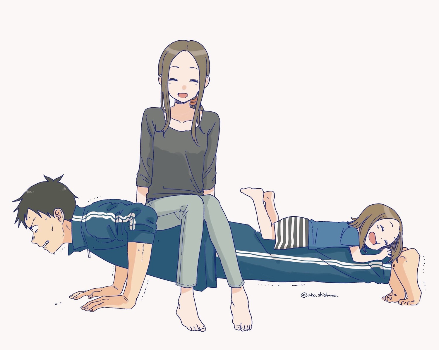 feet gym_uniform karakai_jouzu_no_(moto)_takagi-san karakai_jouzu_no_takagi-san nishikata nishikata_chii shishamo takagi-san