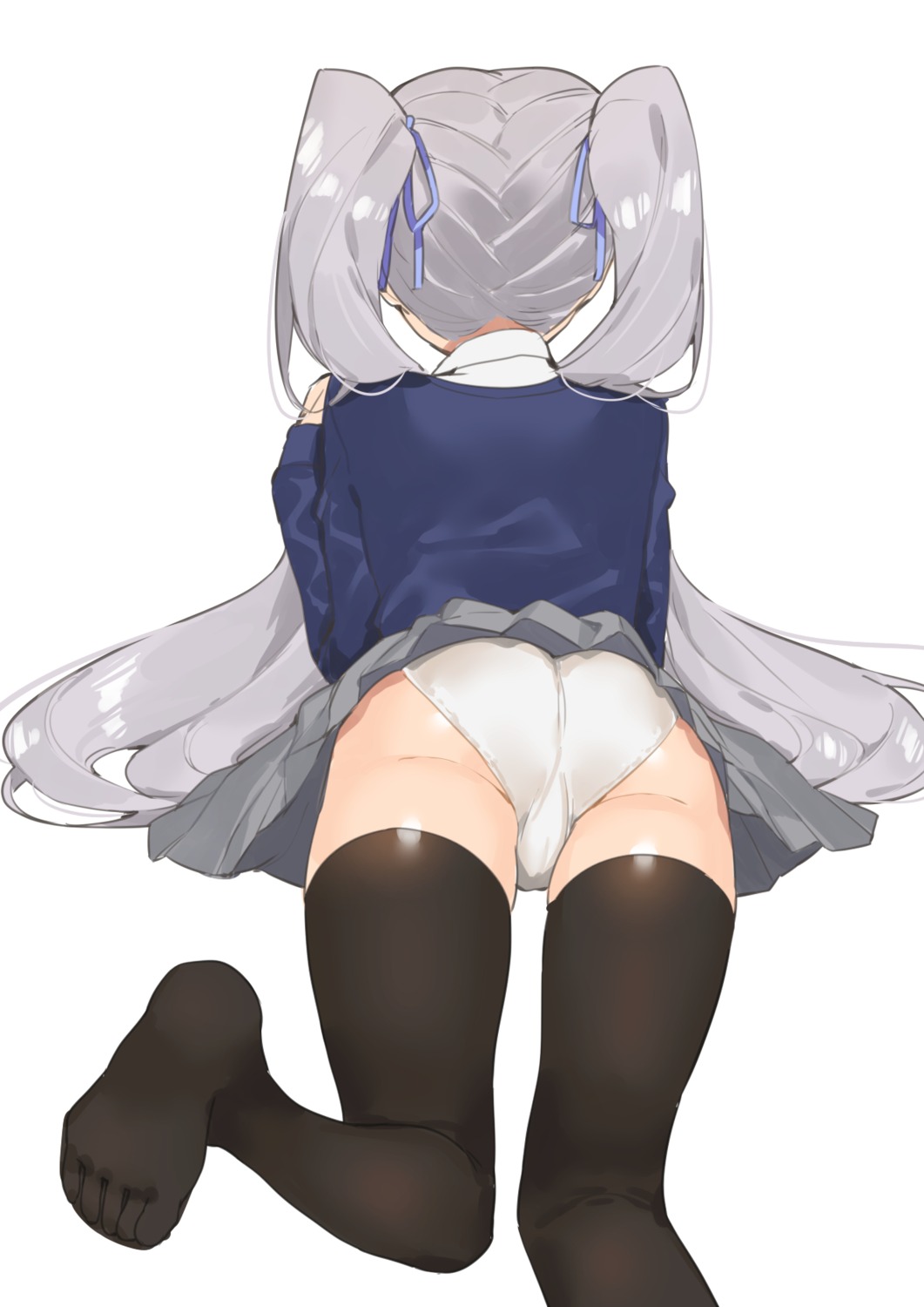 ass cameltoe feet monotiina pantsu seifuku skirt_lift thighhighs