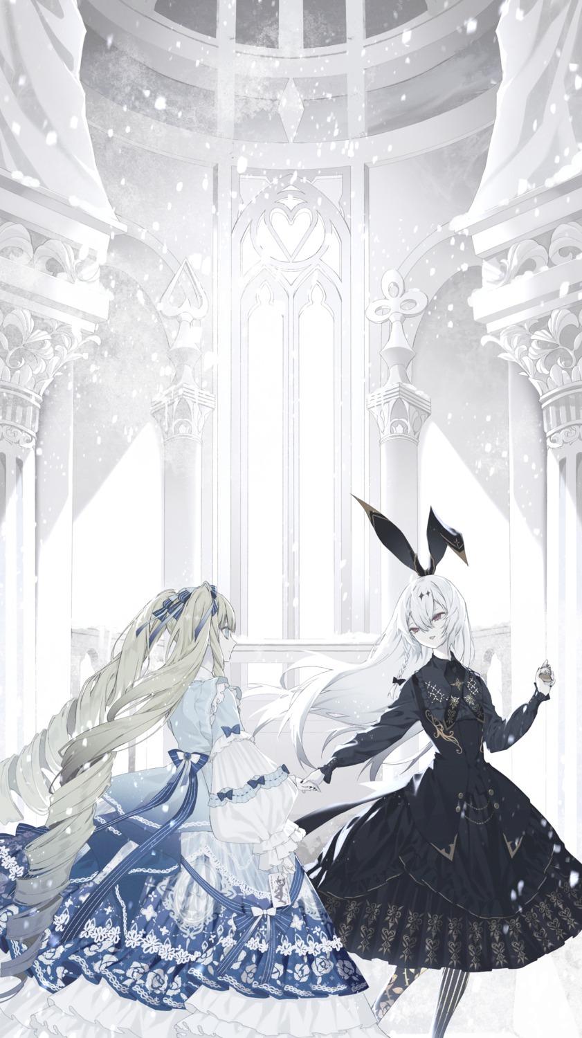 animal_ears bunny_ears dress gothic_lolita kotarou lolita_fashion pantyhose