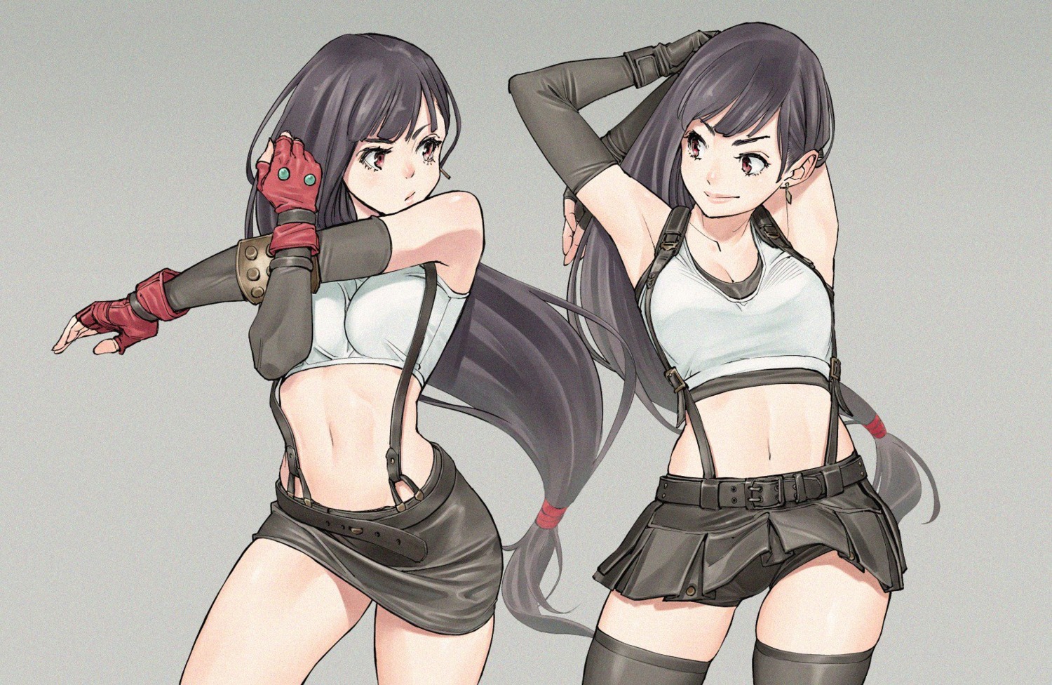 breast_hold cleavage final_fantasy final_fantasy_vii shinya_komi thighhighs tifa_lockhart