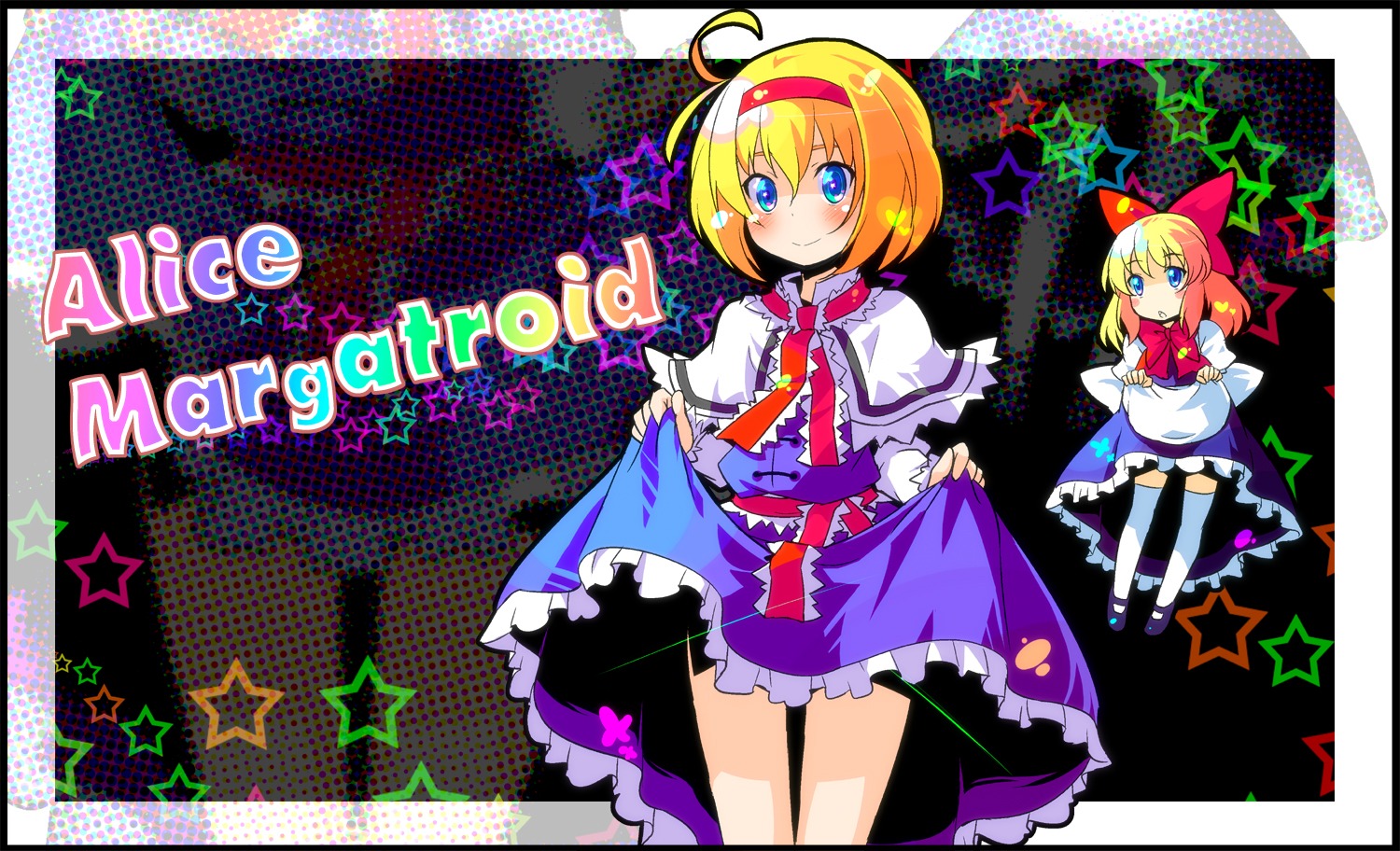 alice_margatroid shanghai_doll skirt_lift sw thighhighs touhou