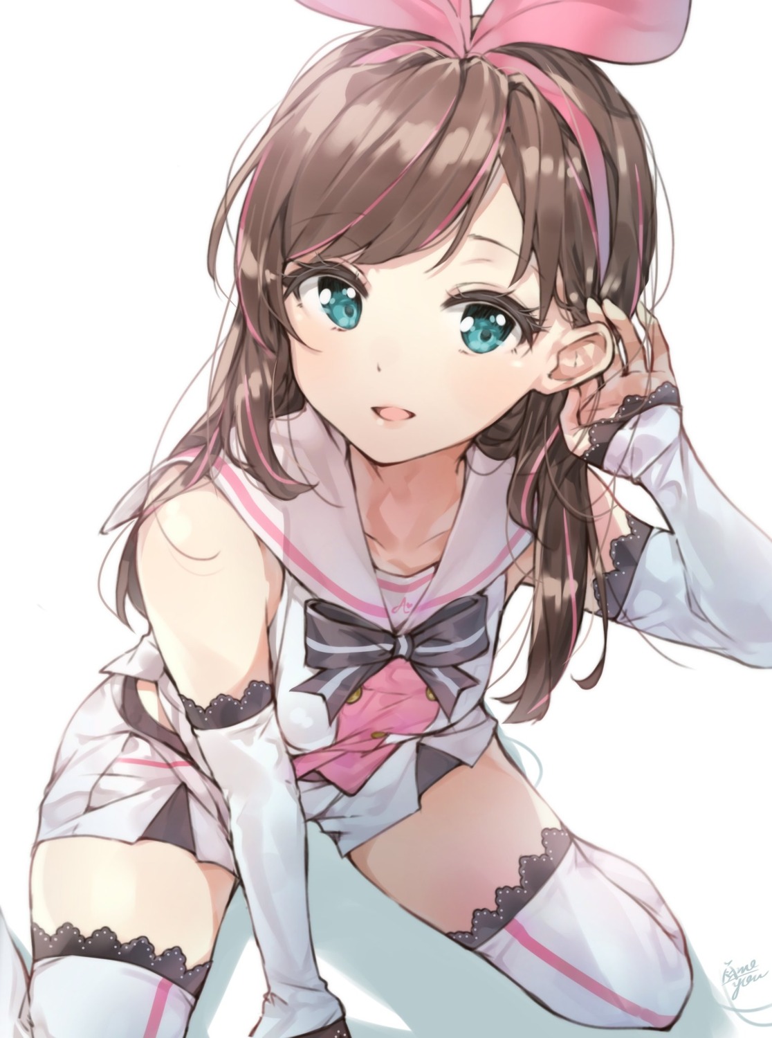 a.i._channel kizuna_ai takenoko_no_you thighhighs