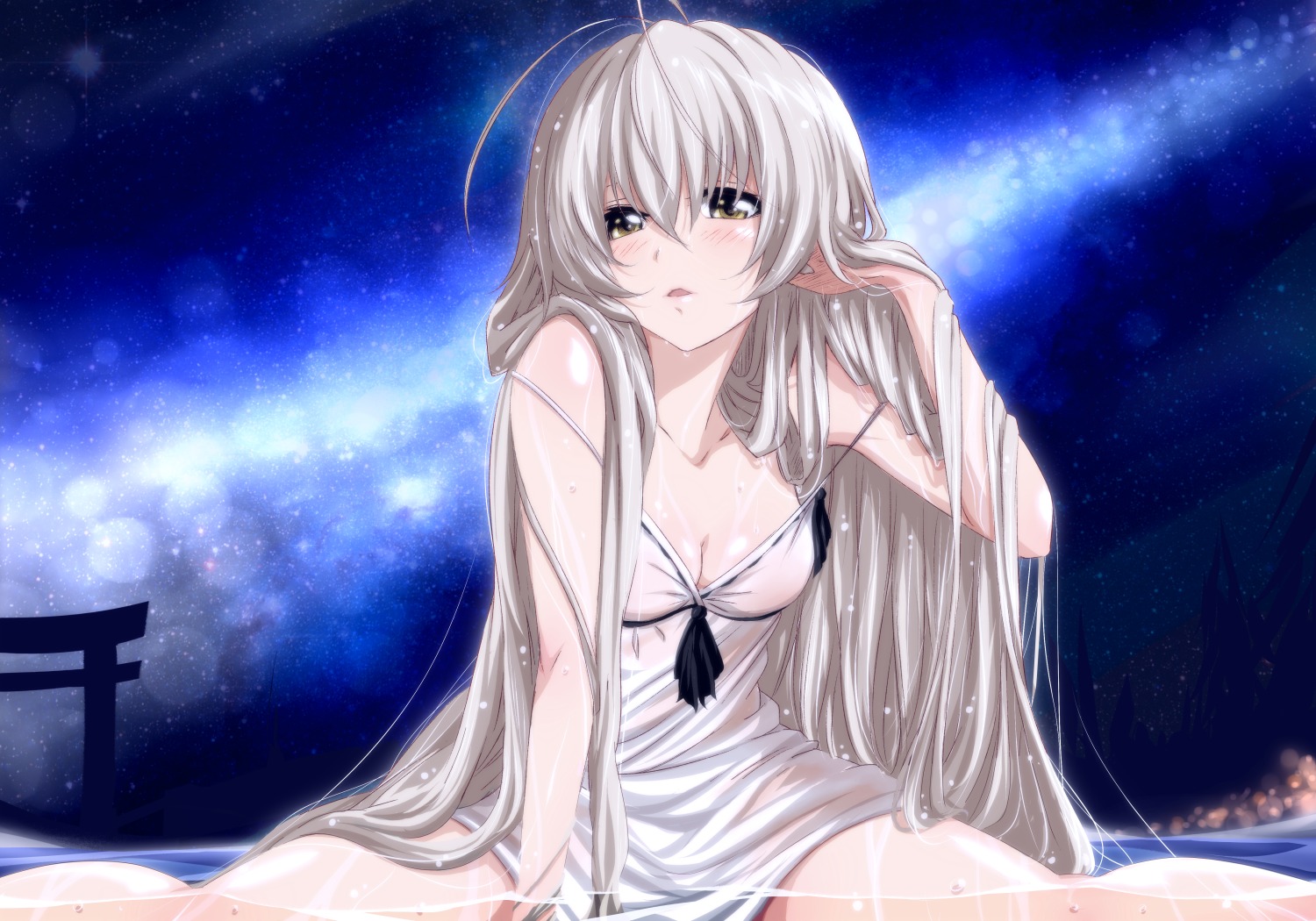 cake_(nico_seiga) cleavage kasugano_sora wet wet_clothes yosuga_no_sora